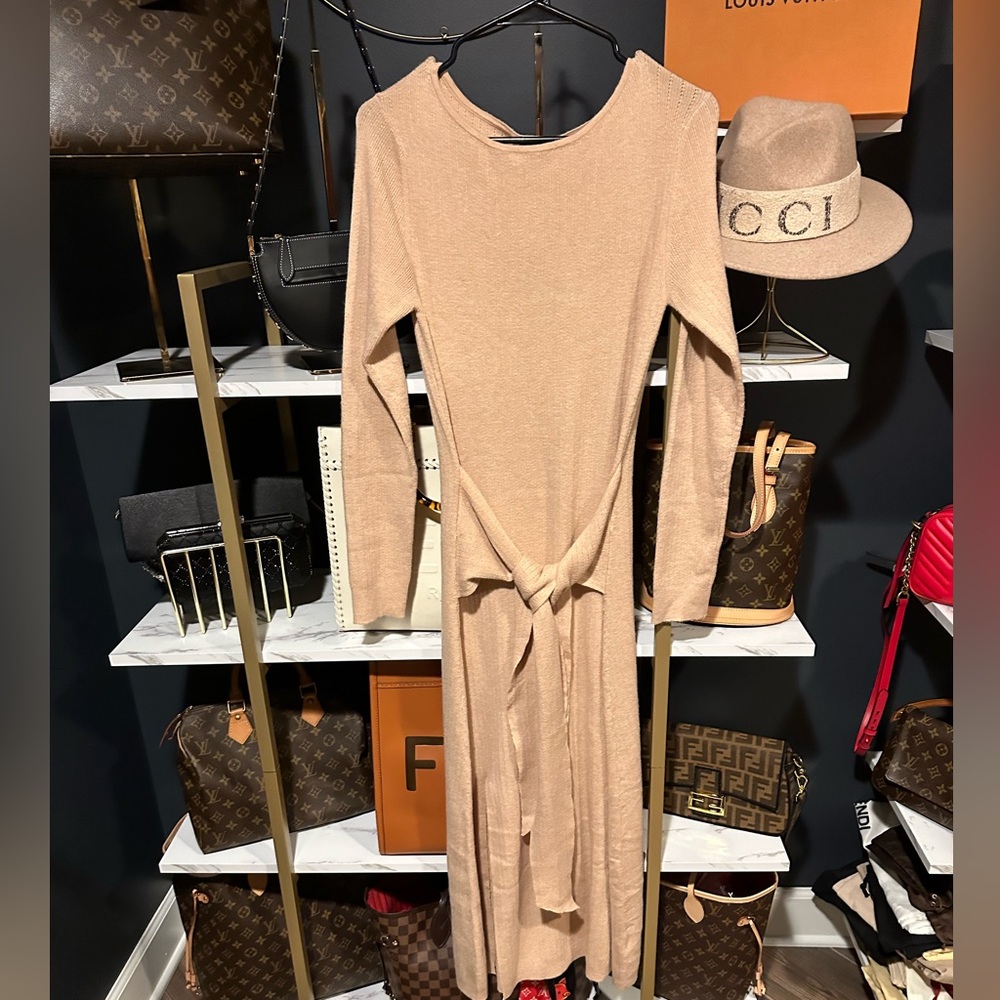 Womens Midi Tie Dress